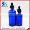 cobalt blue 30ml glass e liquid bottle with sharp stright dropper