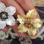 fashionable metal alloy enamel crystal flower shape scarf ring