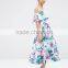  Newest Fashion Prom Dress Ladies Midi Clothes With Floral Print