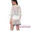2016 Letters Print Logo White Mesh Dress cutout funny beachwear