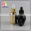 trade assurance hot sale a set of amber square essential oil glass dropper bottles with black dropper lid