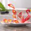 Porcelain Enamel Peacock Embossed Tea Coffee Mug Cup Set with 1pc Coffee Cup, 1pc Saucer, 1pc Spoon