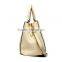 Simple design elegant women's high quality black genuine leather handbag