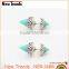 Punk style double side triangle turquoise stud earrings