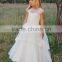 LBFG01 Pretty Cap Sleeve Hand Made Lace Appliqued Flower Girl Dresses Tulle Ball Gowns for Little Girls for Wedding Party