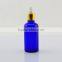 10/15/20/30/50/100ml Blue Glass Boston Bottles With Plastic Dropper