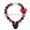 hot selling pearl plastic baby girls necklace black and red mickey necklace and hairband