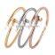 Lastes Fashion Rose Gold Stainless Steel Cuff Bangles Loop Clasp Bangle Bracelet