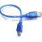 USB Cable 2.0 MALE A to Mini B 5 PIN Nickel Plated Cable 0.5m