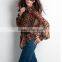 Womens Wild Leopard Print Button Bishop Long Sleeve Chiffon Blouse L1339