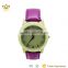 New arrival red leather watchband back light colorfully dial waterproof Japan movement quartz watch ladies 7030