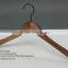 The HEAD deep color curved wooden hanger large size high quality top hanger for wholesale