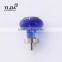 Zinc Alloy Base Light Blue Brushed Satin Nickel Glass Knob