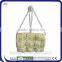 Multicolor Crochet Straw Bag With Metal Handle