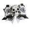 Holiday Halloween Skull Pumpkin Printed Bows for dogs with elastic band
