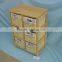 FSC made in CHINA natural pine dark brown durable portable Wooden Cabinet Chest with 3 Wicker Drawers