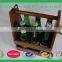 eco-friendly solid wood antique Wooden Holder Carrier wooden bottle caddy for sale