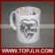 Promotional plain white double wall Pure white ceramic mug with handle