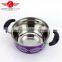 New Design 5pcs Colorized Stainless Steel Soup Pot Kitchen Cookware With Decal
