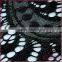 Elegant flower tricot fabric with tassel fringe, black french lace fabric for dress