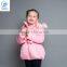 Fashion Design Girls Knock-down Hood Jacket With Lace And Bow Belt Kids Pink Jacket