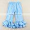 Family Clothing Sets Autumn Long Sleeve Child Outfit Boutique Cotton Blue Ruffle Sets