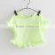 High quality Summer soft baby top Ruffle bottom cut design baby clothes Knit cotton striped girl top