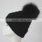 Myfur Stylish Pom Pom Winter Knit Hats Natural Real Raccoon Fur Balls Wholesale Custom Beanie Hat