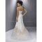 Cap sleeves satin and organza material beaded mermaid bridal wedding gown custom made