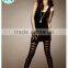 Women Black Rose Lace Legging