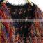 Girls personalized sublimation knitting waistcoat with rabbi fur