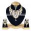 Touch Stone Gold Plated Black Color Alloy Wedding Collection Necklace Earrings Set & Tikka