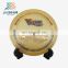High quality zinc alloy custom design gold round metal plate