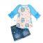 Boutique children clothing boutique outfits 100%Cotton fabric kids clothing