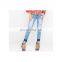 New 2020 fashion girls' embroidery jeans ankle length pants women jeans with metal button