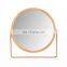New Design Household Double Sided Bamboo Makeup Mirror Electroplating Frame Table Round Vanity Mirror