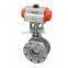 COVNA DN150 6 inch PN16 Triple Offset Metal Seat Double Flange Stainless Steel Pneumatic Actuated Butterfly Valve