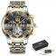 Lige 9909 Latest Design Mechanical Mens Watch Tourbillon Calendar Water Proof Luxury Men Watches Automatic