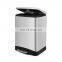 40 Liter Rectangular Large Stainless Steel Hotel Trash Can Pedal Bin