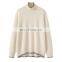 Winter Plus Size Ladies 100% Cashmere Pullovers Thickened Turtleneck Mock Neck Sweater Long Length Casual Style Solid Pattern