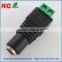 Easy wire 5.5*2.1/2.5mm DC plug,BNC male,RCA plug adaptor connector with TWO POST terminals for CCTV cameras and led