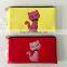 new design square cute cat zippered PU leather pencil case