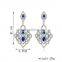 1 Pair Elegant Fashion Blue Crystal Rhinestone Diamond Earrings
