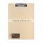 China Supplier PP plastic file bags/double sides clip board, plastic file cover for restaurant use