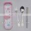 Cheap stainless steel plain spoon and chopstick with plastic box
