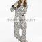 Wholesale Leopard Cute Hooded Zip Jumpsuit One Piece Romper