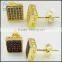 gold color brass stud earrings jewelry