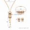 Wholesale New Design Fashion Steel Necklaces Women Luxury Statement Diamond Jewelry Suit SKJT0524