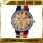 colorful fabric strap wood face watch nato strap wood dial watch water resistant