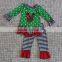 hot sale fancy reindeer christmas outfits for kids merry christmas stripe pant boutique outfits